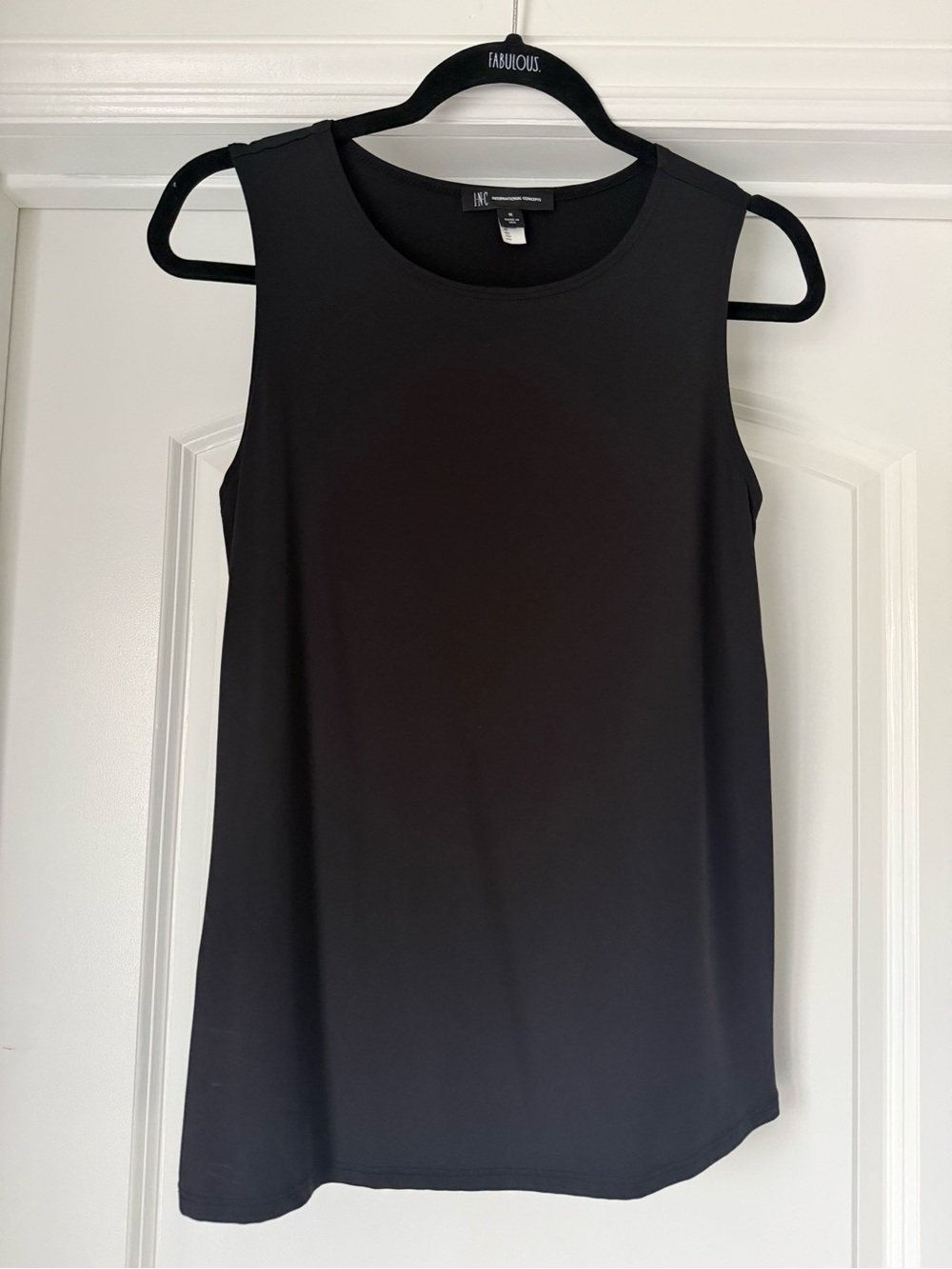 INC International Concepts Black Sleeveless Crewneck Tank